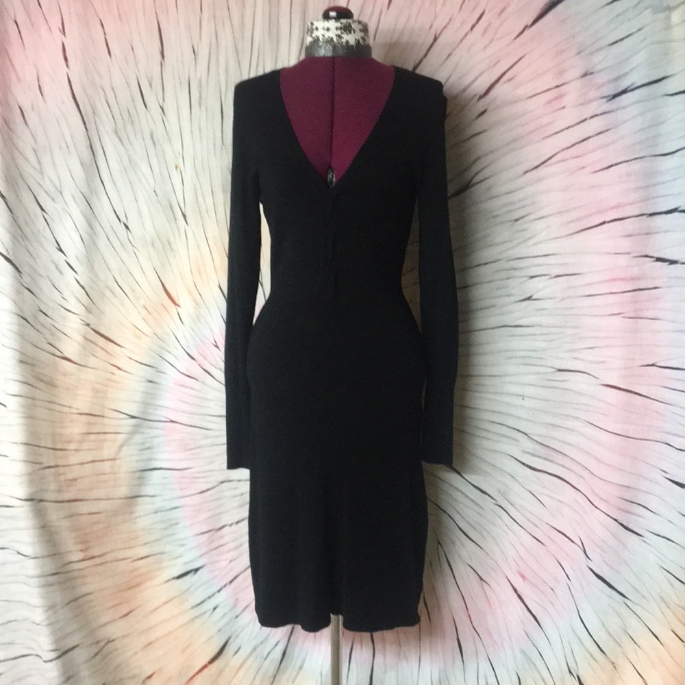 Black knit dress